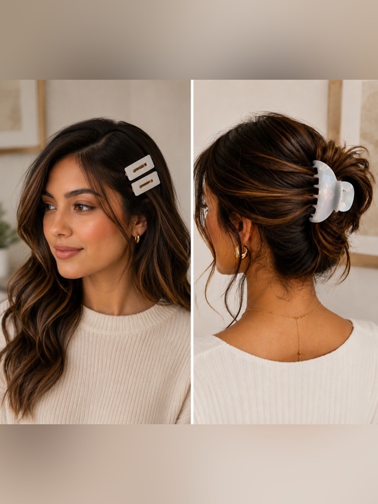 Accessories - Sophi- NWT Gray Iridescent 3 Piece Hair Clip Set